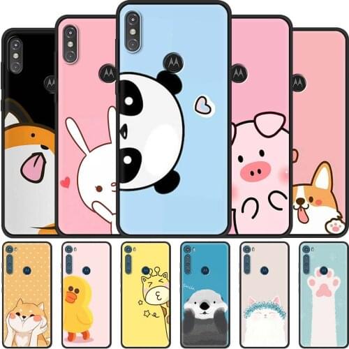 Silicone Cover for Motorola G9 Play One Fusion Plus G8 Power Lite Phone Case E6s Edge G30 G Soft Funda Cartoon Cute Animal Shell
