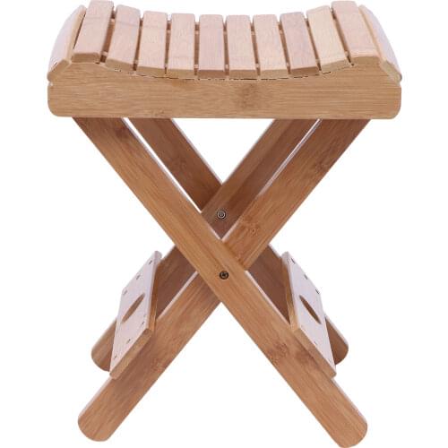 Natural Bamboo Folding Chair Collapsible Bamboo Stool Portable Fold Away Beach Chair Wooden Stool Seat Home Furniture