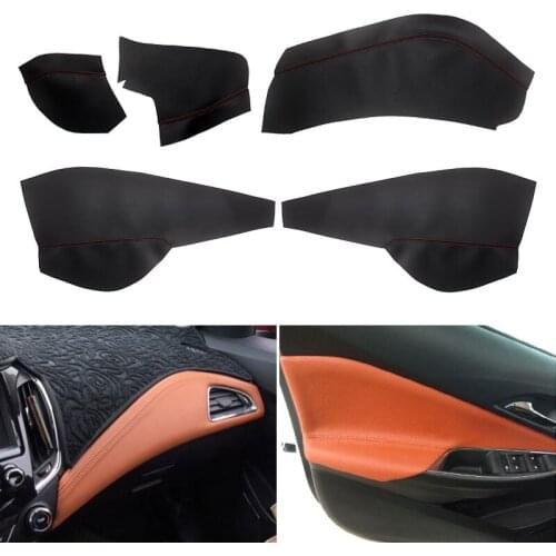 Car Styling Door Handle / Center Control Dashboard Panel Microfiber Leather Cover Trim For Chevrolet Cruze 2015 2016