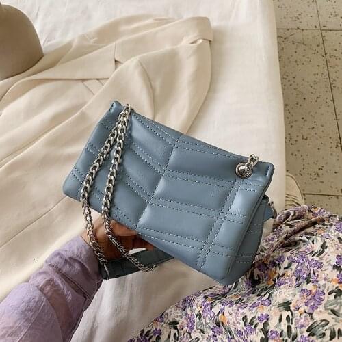 FANTASY New Style Quilted Bags Women 4 Solid Colors Adjustable Metal Chain Shoulder Strap Handbags Trendy Messenger Shoulder Bag