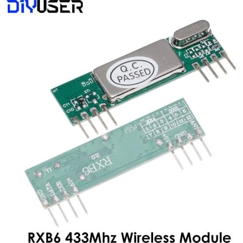 DC 3V-5.5V RXB6 433Mhz RF Superheterodyne Wireless Receiver Module for Arduino/ARM/AVR