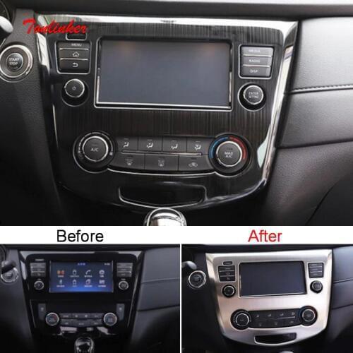 Tonlinker Interior Navigation position Cover Stickers for Nissan X-Trail 2014-17 Car Styling 1 PCS Stainless Steel Cover sticker