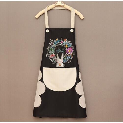 Adult Apron Hand-wiping with Large Pocket Pattern Adjustable Hanging Neck Cafe Work Clothes for Chef 2020 New Arrivals