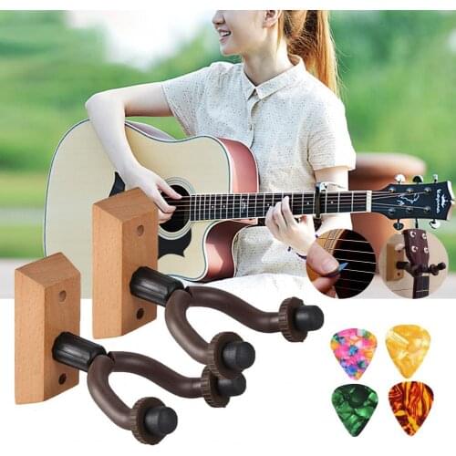 1 Set Wood Creative Guitar Picks Hanger Set Musical Instrument Wall Hangers for Mandolins Guitar Accessories