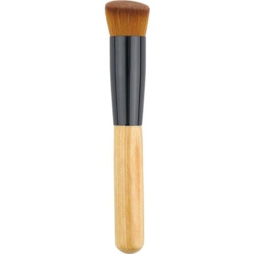 1 PC High Quality Angled Round Head Liquid Foundation Brush Professional Wooden Handle Makeup Brushes Beauty Tools Maquiagem