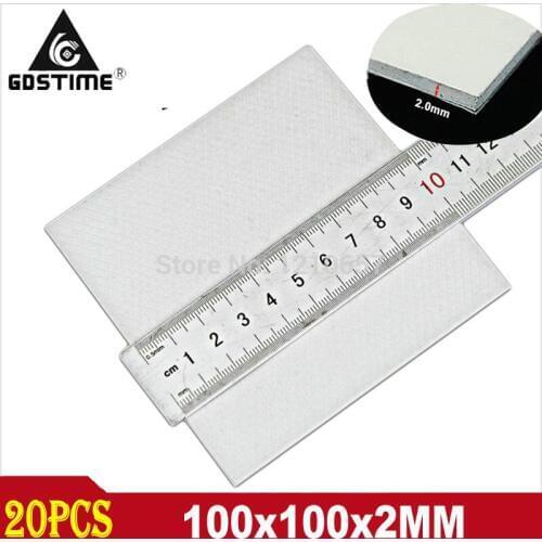 20PCS/LOT Gdstime 100x100x2mm CPU Thermal Pad Heatsink Cooling Conductive Silicone Pads 2MM for GPU Northbridge Radiator