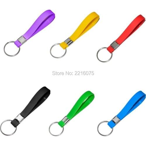 300pcs keyring 6 colors simple keychain silicone wristband rubber bracelets free shipping by DHL express