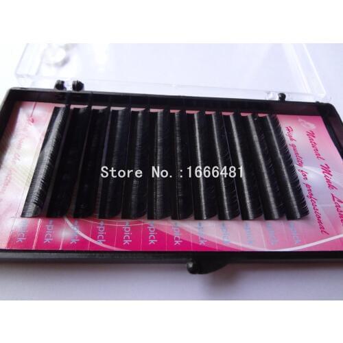 5trays/lot Ellipse Flat False Eyelash Extensions Soft Thin Tip Flat Roots Free Shipping