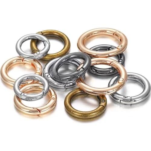 Keyring Openable Metal Spring Gate O Ring Leather Bag Belt Strap Buckle Dog Chain Snap Clasp Clip Trigger Phone case accessories