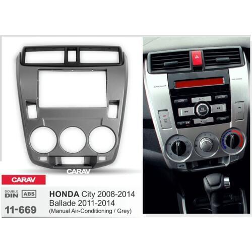 CARAV 11-669 Top Quality Car Frame Radio Fascia for HONDA City 2008-2014; Ballade 2011-2014 (Manual Air-Conditioning)