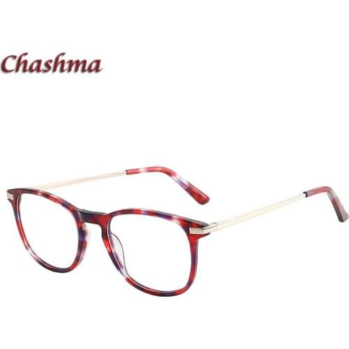 Chashma Frame Women Red Leopard Color Acetate Prescription Progressive Glasses Anti Blue Ray Quality Eyewear