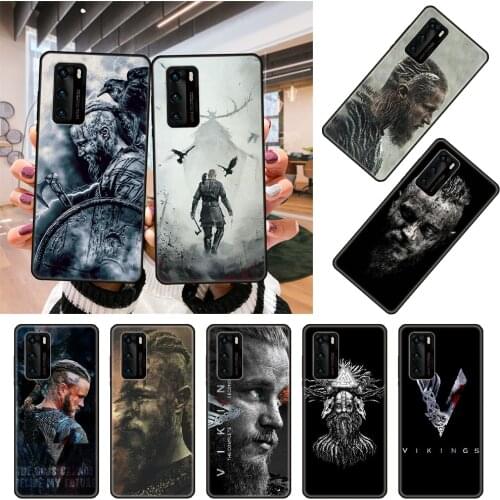 Phone Case For Huawei P20 P30 P40 P Smart Z 2019 P10 Mate 30 10 20 Lite Pro Black Cover Coque Silicone Ragnar Lothbrok Vikings
