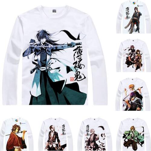 Coolprint Anime Shirt Hakuouki Hakuoki T-Shirts Multi-style Long Toshizo Hijikata Hajime Saito Cosplay Motivs Kawaii Shirts
