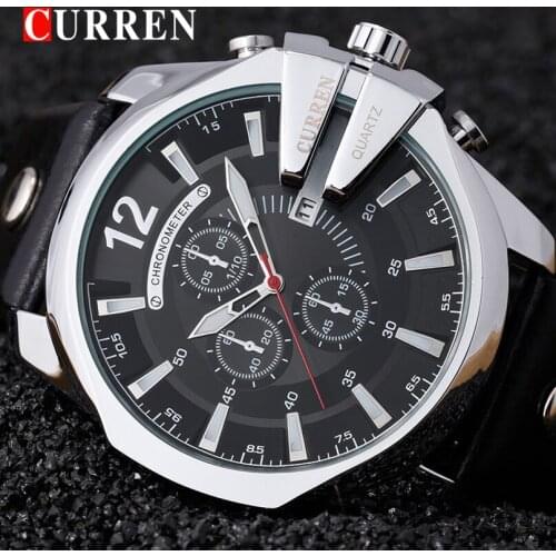 Curren 8176 Mens Watches Top Brand Luxury Gold Male Watch Men Fashion Leather Strap Sport Quartz Watch Outdoor Casual Wristwatch