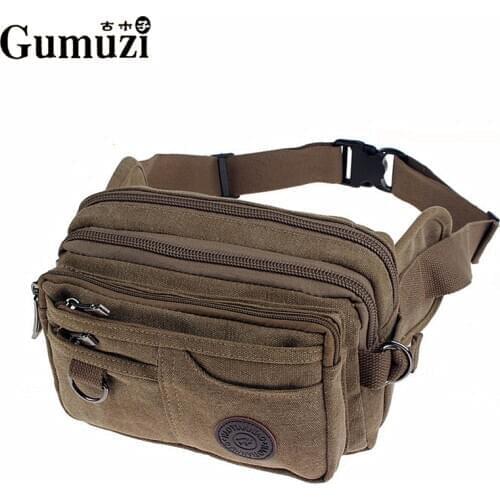 Hot Sale ! Men waist belt bag Casual Canvas women Waist Packs Vintage Male and Female Multi-function Travel Bags Phone Purse