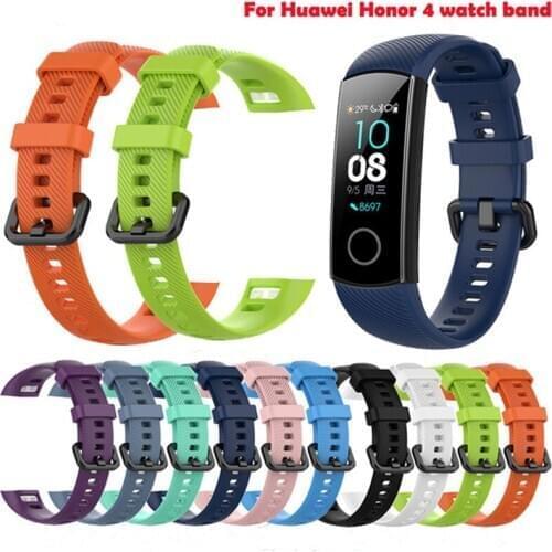Classic Silicone Wrist Strap Smart Wristband Replacement Watch Band for Huawei Honor Band 5 4 Sport Bracelet