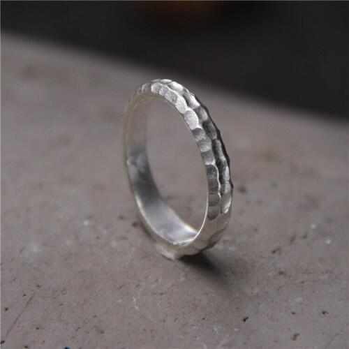 Chiang mai manual on original design surface male S925 pure silver ring opening contracted female ring can be adjusted