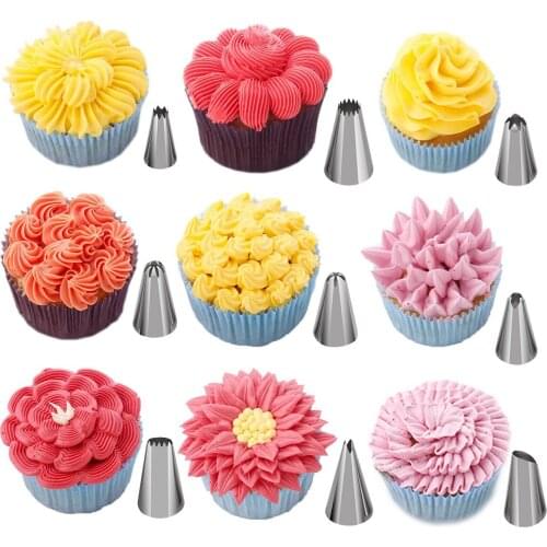 Baking Stainless Steel Pastry Nozzles Cake Decorating Cupcake Cookie Icing Kitchen Confectioner Cream Bakeware Silk Flower Tool