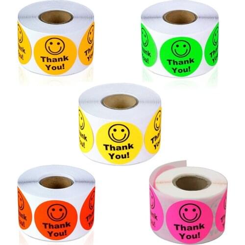 Round Thank You Seal Sticker Sticker Baking Outer Packaging Wedding Party Birthday Decoration Sticker Teacher Rewards Students