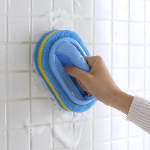 Kitchen Cleaning Plastic Handle Sponge Tiles Wall Cleaning Bottom Bathtub Brush for Bathroom Toilet Glass Decontamination wash