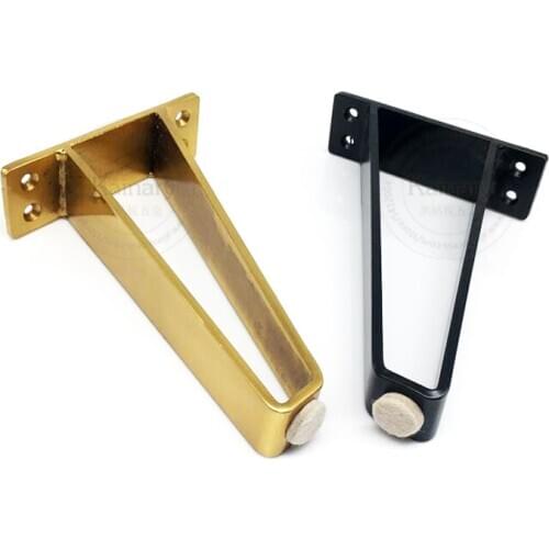 Square gold chair leg, cabinet U shape 15cm/18cm DIY desk leg, solid metal supporting bed leg, furniture hardware
