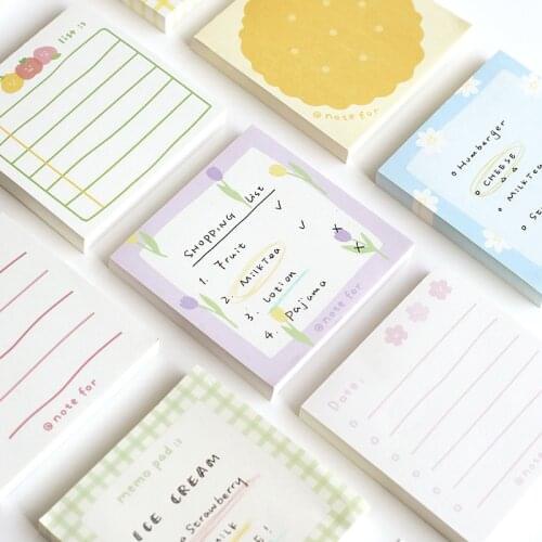 Mohamm 100 Sheets Memo Pad Pattern Note Paper Simple Message Material Creative Student Stationery