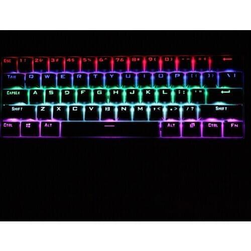 MXRSKEY 60U 60% mechanical keyboard Outemu switch type c doubleshot keycap Single Color Led Back lit blue red brown black