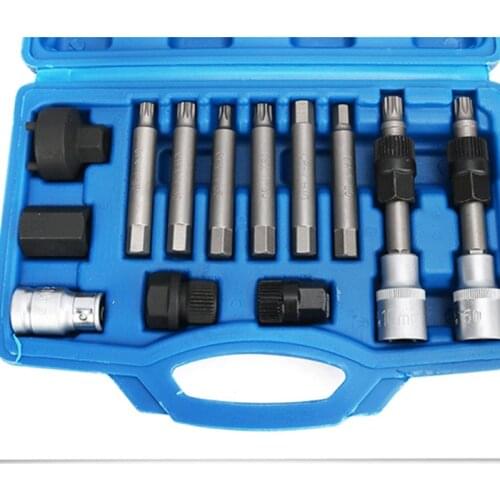 N0HB 13 Pieces Pulley Remover Generator Belt Pulley Disassembly Wrench Tool Set for Automobile Pulley Removal