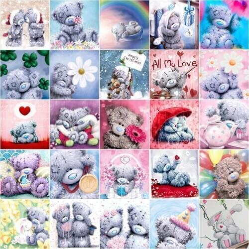 Wall stickers Cuadros 5D diamond painting 5D kit set Full square haft diamentowy Cross stitch tools love Teddy bear animal art