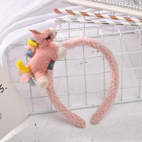 New Childrens Unicorn Hair Hoop Princess Cute Warm Color Cartoon Style Hair Accessories