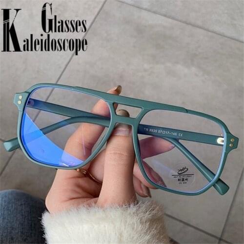 Anti Blue Light Glasses Frame Men Women Oversized Vintage Spectacles Frame Optical Computer Gaming Prescription Eyeglasses