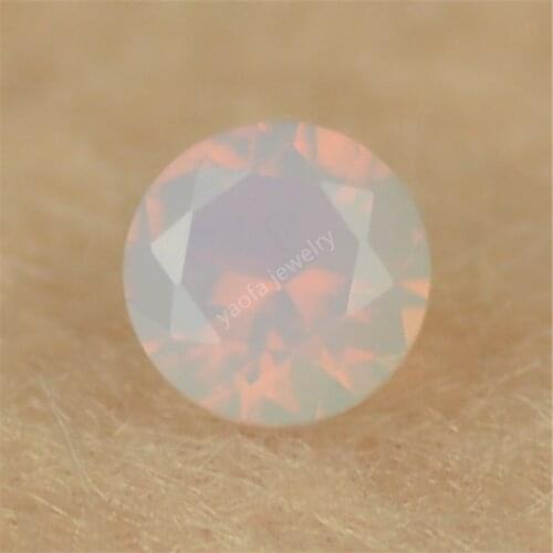 Wholesale 50pcs/Lot 5A 0.8-10mm Round Shape Brilliant Cut Opal Pink Color Gems Synthetic Nano Stone For Jewelry Wax Setting