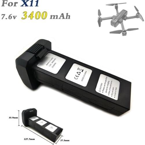 Original X11 Battery 7.6V 3400mAh D01011 LiPo Battery With Charger for JJRC X11 Mjx 4W B4W FPV Brushless Motor RC Drone Parts