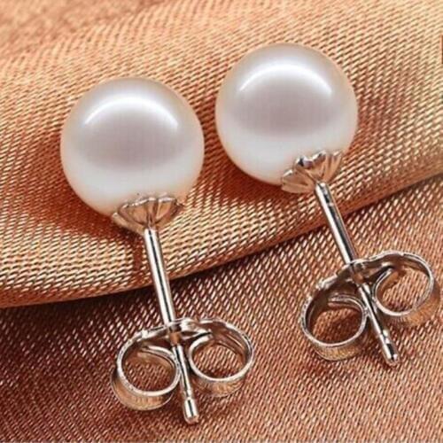 PAIR OF HUGE 11MM NATURAL SOUTH SEA GENUINE WHITE PEARL EARRING 14k