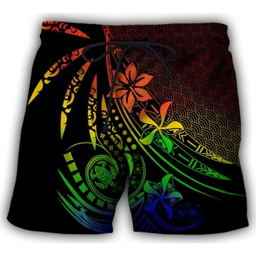 Pohnpei Polynesian Turtle Tattoo 3D Printed Mens Shorts Unisex Streetwear Shorts Summer Beach Harajuku Casual Shorts DK-7