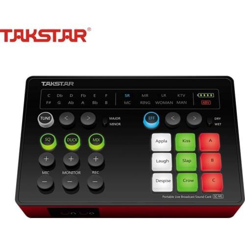 Takstar SC-M1 Mini Portable Recording Sound Card USB 2.0 Headset Mic Webcast Live Broadcast Karaoke for PC Phone Computer