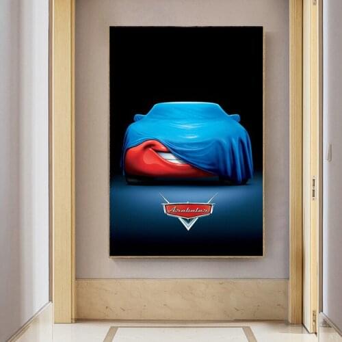 Disney Classic Movie Cars Wall Art Posters and Prints Oil on Canvas Painting Wall Art Pictures for Childrens Room Decoration