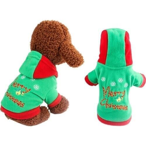 PUOUPUOU Christmas Dog Clothes New Costume Cartoon Pet Clothes Hoodies Sweatshirt for Small Dogs Coat Ropa Para Perro XS-XXL