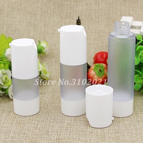 30pcs/lot Empty Dull Polish Lotion Press Vacuum Pump Airless Bottle DIY Matte AS Plastic Emulsion Essence Packing Sub Contianer