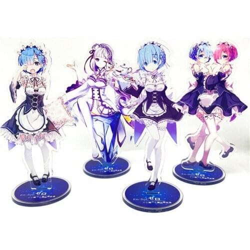 Re Life in a different world from zero figure acrylic toy anime Emiria Rem Ram action girl model doll 16cm gift