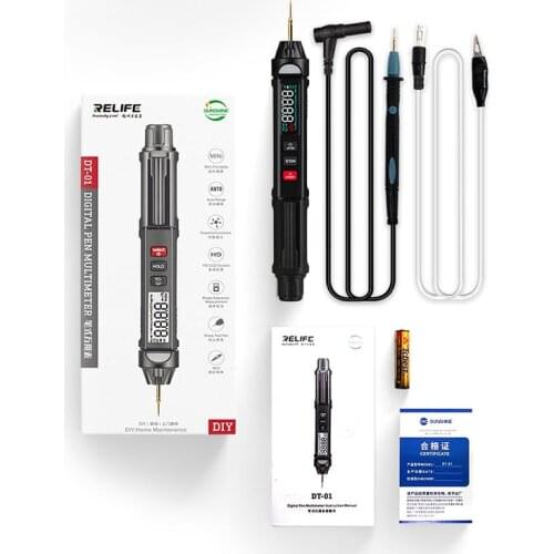 RELIFE Sunshine DT-01 3 IN 1 Intelligent Pen-Type Multimeter Give Away Extra Sharp Gold Needle And Negative Special Clip Line