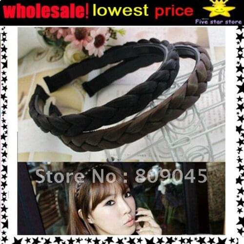 50%discount,36Pcs/lot ,3color,new arrival Wholesale Wigs Braid Headband /Hairband Color hair accessories HB001-3