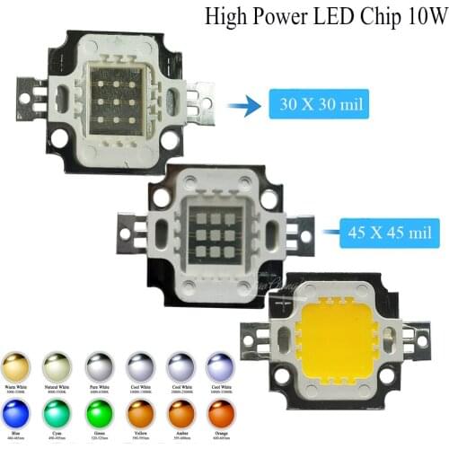 High Power LED Chip 10W Natural Cool Warm White 3000K 4000K 6000K Red Green Blue UV IR COB SMD Light Beads For 10 W Floodlight