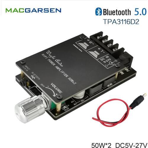 Amplifier 2.0 Ampli Bluetooth Amplificatore TPA3116 D2 Valvolare Amplificador Stereo Audio 50W*2 HIFI Digital Power Amp board