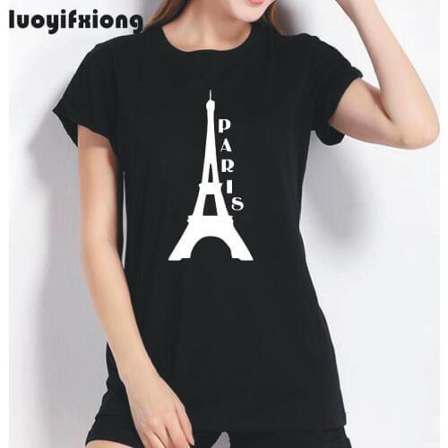 Eiffel Tower Paris Letters Printed Women Tshirt Casual Funny T Shirt Women Tops Hipster Tumblr Tee Shirt Femme Camiseta Mujer