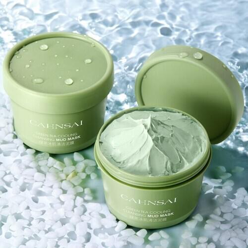 Women Gentle Hydrating Green Tea Ice Muscle Mud Mask Oil Control Deep Cleansing For Face Care Smearing Volcanic