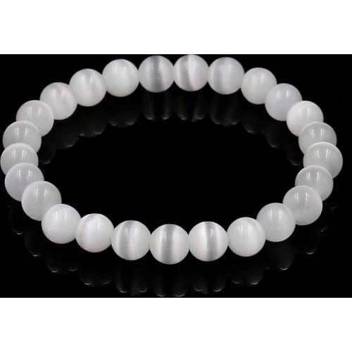 Design Anniversary White Fire Opal Beaded Stone Bracelet Charm Bracelets for Women Precious Fashion Jewelry Gift