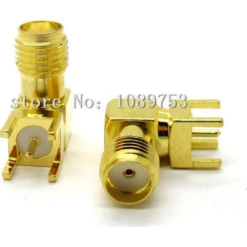 10PCS SMA female Thru Hole plug Right Angle 90 DEGREE ( SMA-KWE ) PCB Mount connector RF adapter