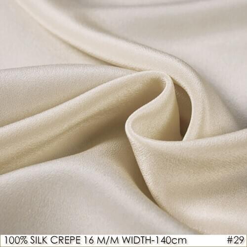 100% SILK CREPE DE CHINE 140cm width 16momme 100% Silk Fabric Pure Soie Material japanese fabric Light Camel NO29
