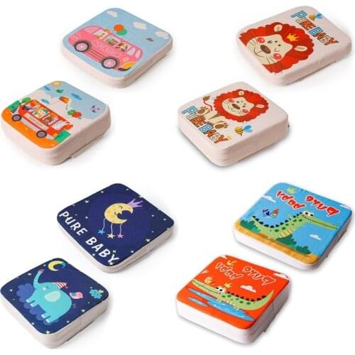 2 Pcs/Set Toddler High Chair Booster Cartoon Animal Printing Dining Seat Increasing Cushion Seating Pad Mat